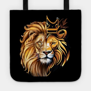 Lion Half Vector King of the forest Tote