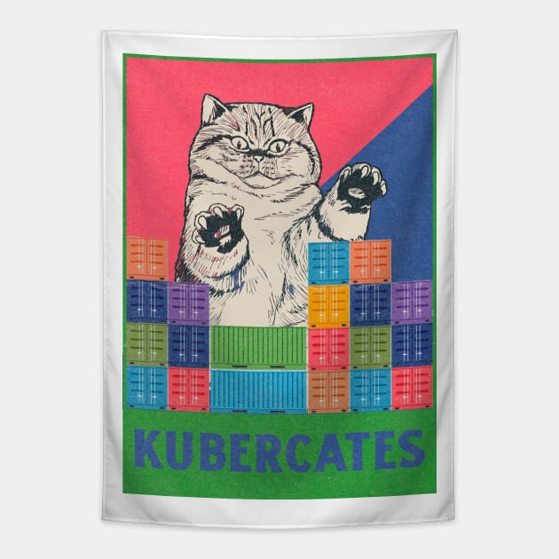 Kubercates - Kubernetes cat devops Tapestry by SashaShuba