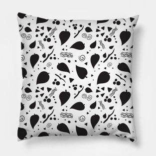 Leaf Doodle Seamless Surface Pattern Design Pillow