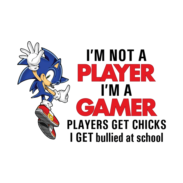 I'M NOT A PLAYER I'M A GAMER PLAYERS GET CHICKS I GET BULLIED AT SCHOOL by garbagetshirts