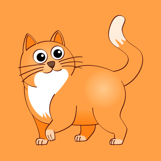 The happy orange cat illustration. by Stefs-Red-Shop