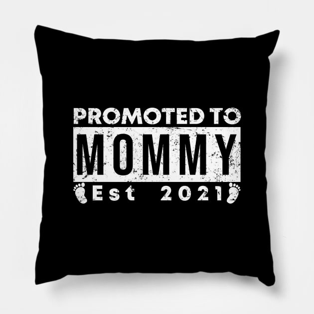 Vintage Promoted to Mommy 2021 new Mom gift mommy Pillow by Abko90
