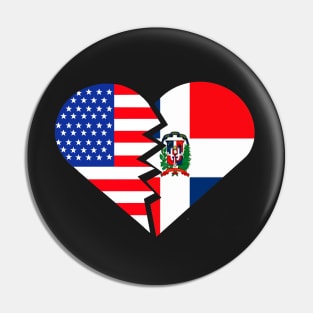 Republica Dominicana USA Flag Heart Spanish Teacher Hispanic Latino Pin