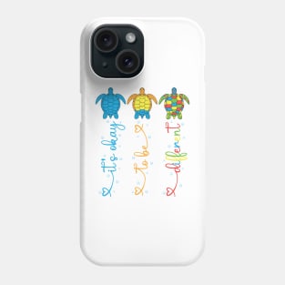 Autism Awareness Its Ok To Be Different Sea Turtle Planet Phone Case