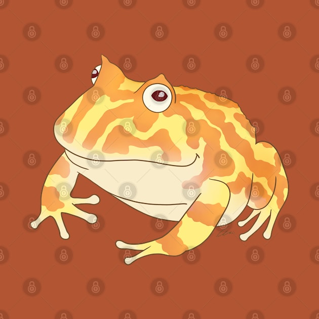 Albino Pacman Frog by anacecilia