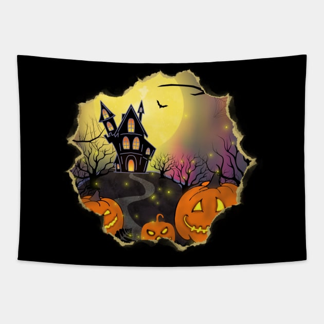 Happy Halloween Tapestry by Anastasiya Malakhova