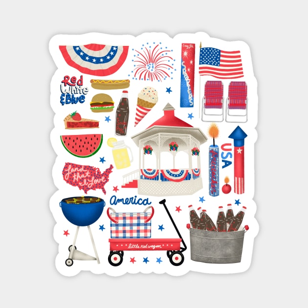 Hometown 4th of July Magnet by jenblove