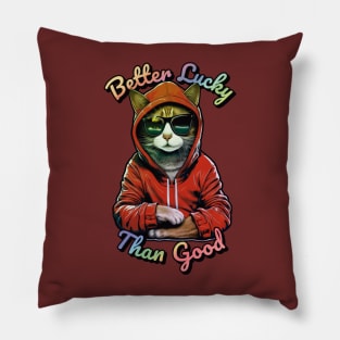 Better Lucky Than Good: Poker Cat Pillow