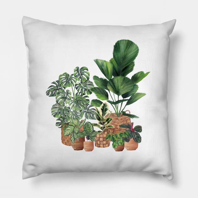 House Plants 9 Pillow by Gush Art Studio 1