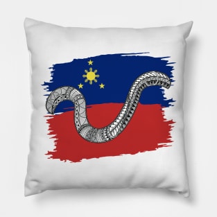 Philippine Flag Tribal line Art / Baybayin word YA Pillow