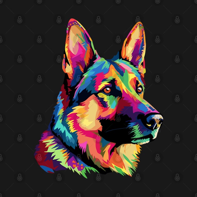 German Shepherd - German Shepherd Colorful by Kudostees