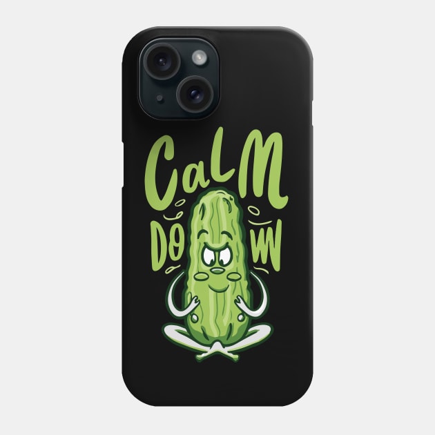 Funny Yoga Cucumber Pickle: Keep Calm and Veg On Phone Case by ArtMichalS