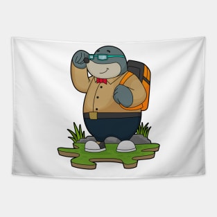 Mole as Hiker with Backpack Tapestry