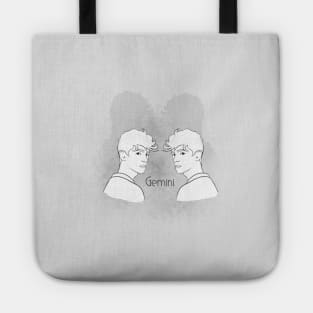 Zodiac sign Gemini - Black and white lineart Tote