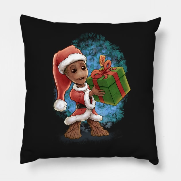 xmas groot Pillow by belgerles