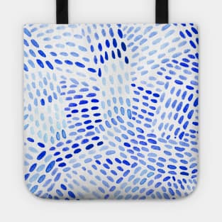 Watercolor dotted lines - blue Tote