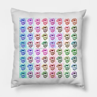 Multi colored blurry  Hamsa Evil eye Pop Art Design Pillow