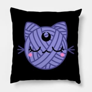 Purple Moon Cat Yarn Ball Pillow