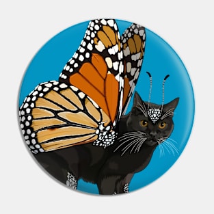 Black Monarch Flitter Kitty Pin