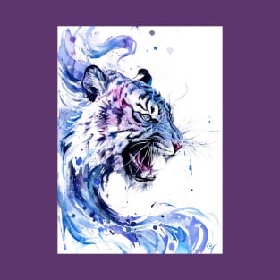 Water Tiger - Watercolor Animal Painting Art T-Shirt