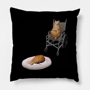 Cat In A Wheelchair Pillow