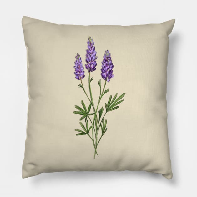 Lupine Wildflower Pillow by Lukeh Designs