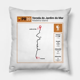 Madeira Island PR20 VEREDA DO JARDIM DO MAR trail map Pillow