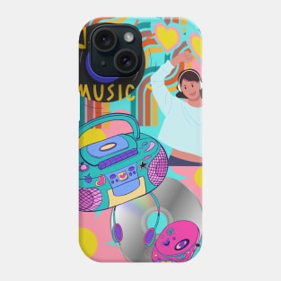 Retro pop music vibe Phone Case