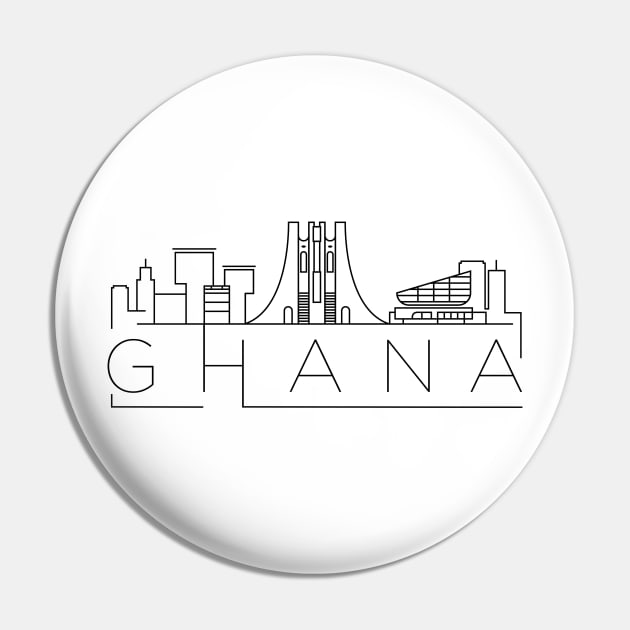 Ghana Minimal Skyline Pin by kursatunsal