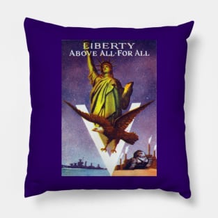 WWII Liberty For All Pillow