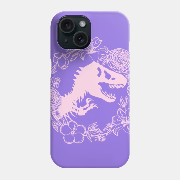 Floral Jurassic Dino Phone Case by Parkwood Goods