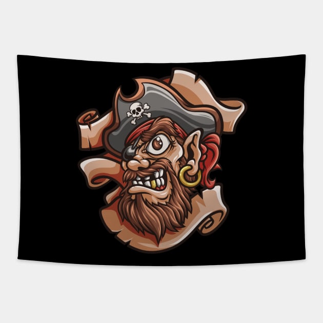 PIRATE HEAD Tapestry by NSC.gd