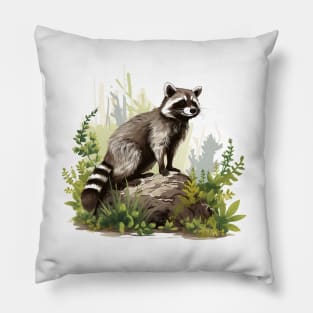 Cute Raccoon Lovers Pillow