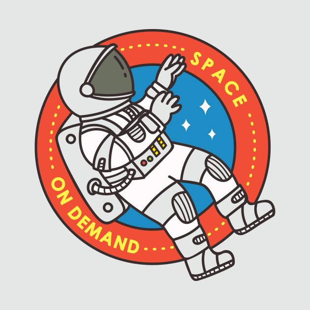 Cute Doodle of Astronaut Floating in Space by SLAG_Creative