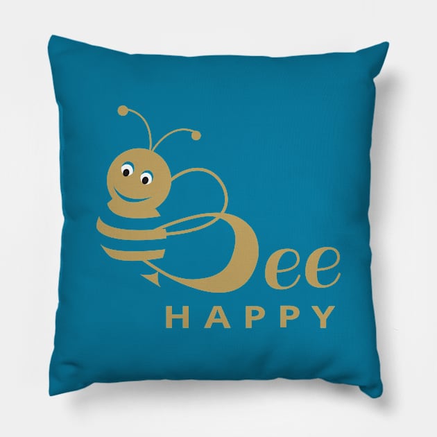 Bee Happy Pillow by dddesign
