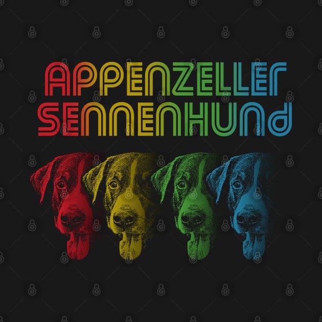 Cool Retro Groovy Appenzeller Sennenhund Dog by Madfido