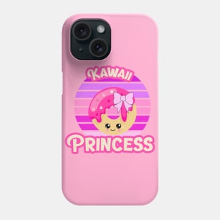 Kawaii Princess Doughnut: Pink and Lavender Retro Vintage Sunset Phone Case