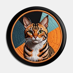 Bengal Housecat Embroidered Patch Pin