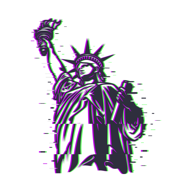 Statue of Liberty Glitch Artwork by Utopia Shop