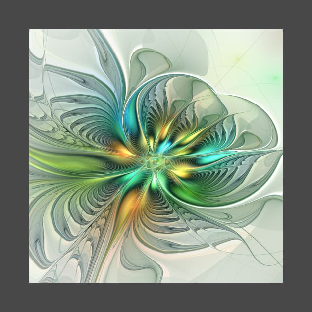 Colorful Fantasy Modern Abstract Flower Fractal by Gabiw_Art