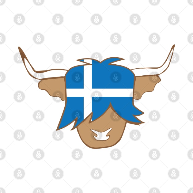 Shetland flag scottish highland cow by ayelandco