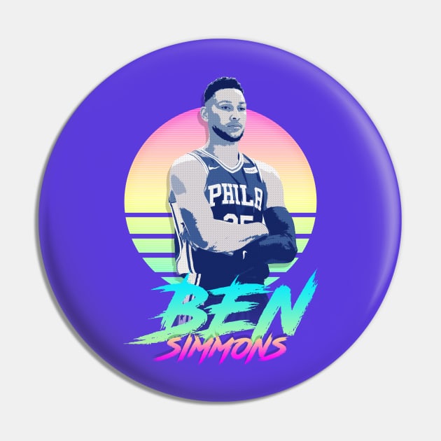 Ben Simmons Retro Futuristic Aesthetic Pin by StupidHead