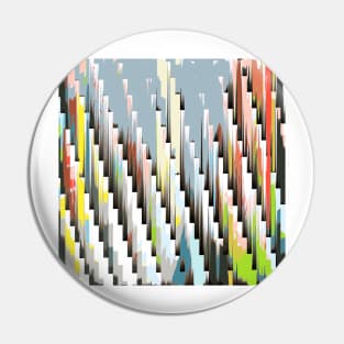 Urban Cityscape Glitch - Modern Contemporary Artwork Pin