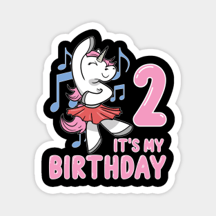 It's my Second Birthday Unicorn Ballerina Magnet