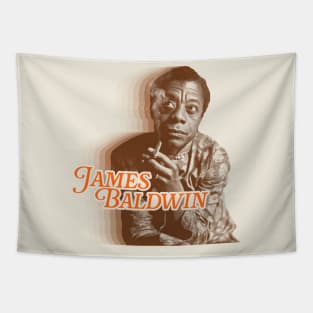 Retro James Baldwin Sepia Fade Tribute Tapestry