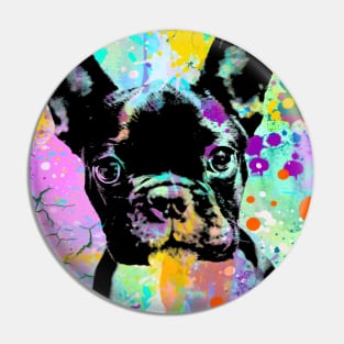 French Bulldog Lover Paint Spatter Art Unique Gift Tee Frenchie Pin