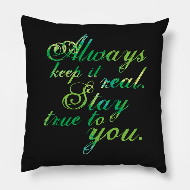 Keep It Real - Violet Pillow by FalconArt