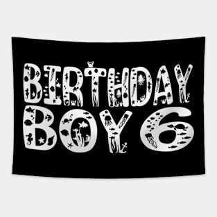 6th Birthday Boy 6 Years Old Fishing Lover Theme Party product Tapestry