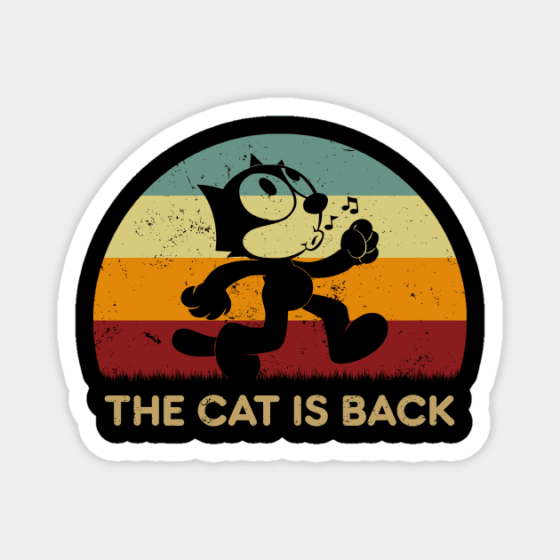 Retro Sunset - Felix The Cat Is Black Magnet by GoodIdeaTees