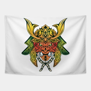 demon mask japanese samurai style Tapestry